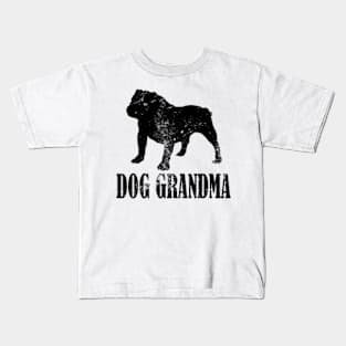 Bulldog Dog Grandma Kids T-Shirt